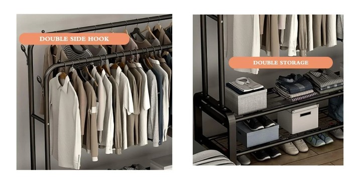 29,90€ για μία Τροχήλατη Μεταλλική Διπλή Κρεμάστρα & Διπλή Παπουτσοθήκη 162x112x58cm, με παραλαβή από την Idea Hellas και δυνατότητα πανελλαδικής αποστολής στο χώρo σας.Κωδ:230.19214