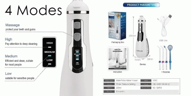 37,50€ για μία Ασύρματη Συσκευή Καθαρισμού Δοντιών (Water Flosser) με 4 Ακροφύσια, με παραλαβή από την Idea Hellas και δυνατότητα πανελλαδικής αποστολής στο χώρo σας.Κωδ:230.452214X